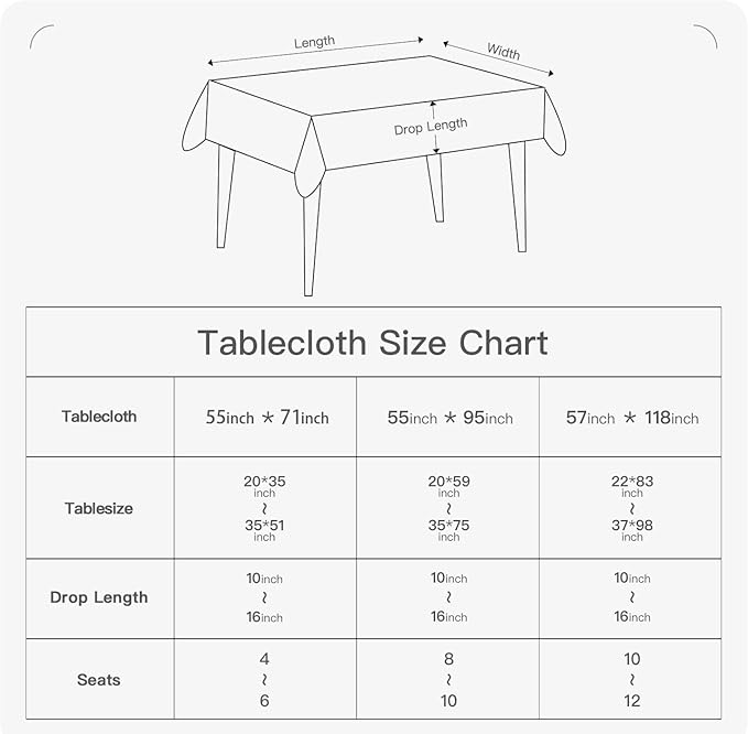 BALCONY & FALCON Gingham Table Cloth Rectangle ??Machine Washable Wrinkle-Free Buffalo Checkered Tablecloth for 6ft 8ft Tables, Outdoor Picnic, Party, Kitchen Dining Decor (Black White, 55x71 Inch)