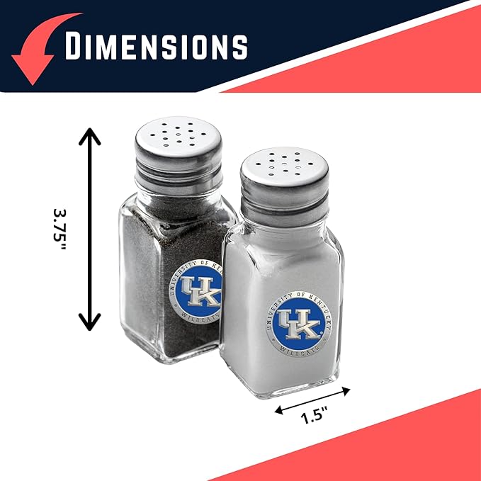 Heritage Pewter Kentucky Salt and Pepper Shaker Set of 2 Bottles | Expertly Crafted Pewter Glass