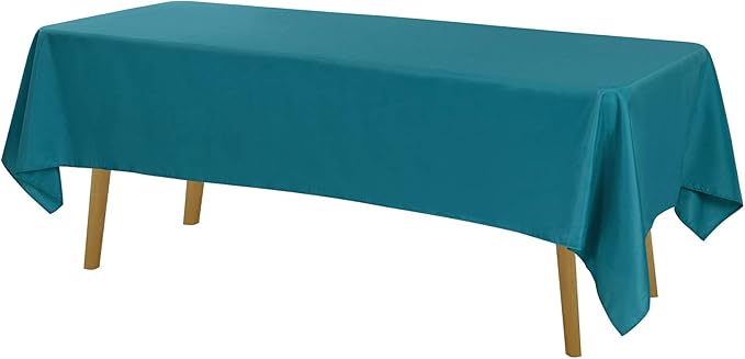 Cupuamon Rectangle Tablecloth 60x102 inch Washable Polyester Fabric Table Cloth for Wedding Party Dining Banquet Decoration（60x102, Teal）