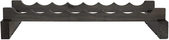 8 Bottle Wide Wine Rack Dark Stain