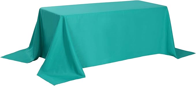 Cupuamon Rectangle Tablecloth 90x132 inch Washable Polyester Fabric Table Cloth for Wedding Party Dining Banquet Decoration（90x132, Turquoise）