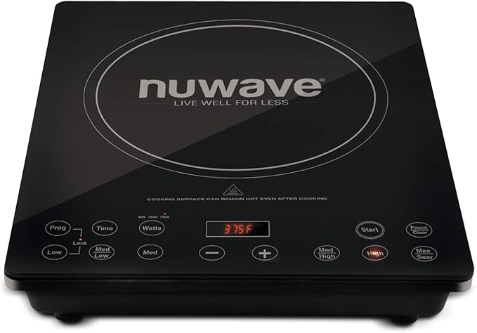 Nuwave Pro Chef Induction Cooktop, NSF-Certified, Commercial-Grade, Portable, Powerful 1800W, Large 8??Heating Coil, 94 Temp Settings 100째F - 575째F in 5째F, Shatter-Proof Ceramic Glass Surface