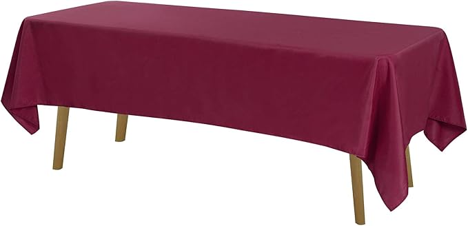 Cupuamon Rectangle Tablecloth 60x102 inch Washable Polyester Fabric Table Cloth for Wedding Party Dining Banquet Decoration（60x102, Burgundy）