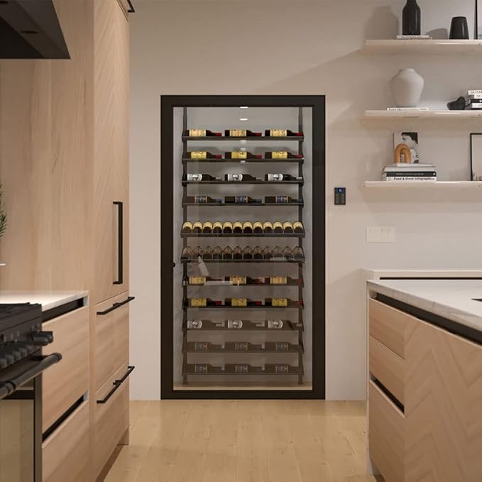 Ultra Wine Racks Showcase Bespoke Wine Display - Black, Storage for 78 Bottles, Horizontal & Display Rows, Wine Rack for Wine Cellars, Home Bars, & Dining Rooms