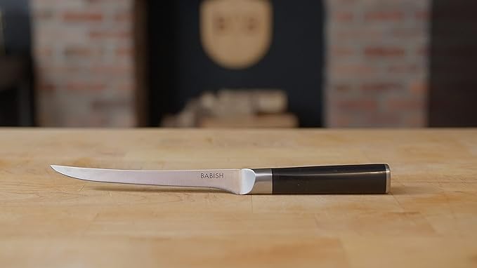 Babish 8-Inch Boning Knife ??High-Carbon 1.4116 German Steel Kitchen Knife ??Professional Cutlery for Precise Meat and Fish Deboning