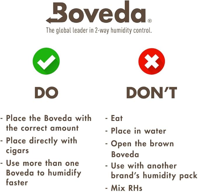 Boveda 69% Two-Way Humidity Control Pack For Large Wood Humidifier Boxes & Plastic or Electric Coolers ??Size 320??Single ??Moisture Absorber ??Humidifier Pack ??Individually Wrapped Hydration Packet