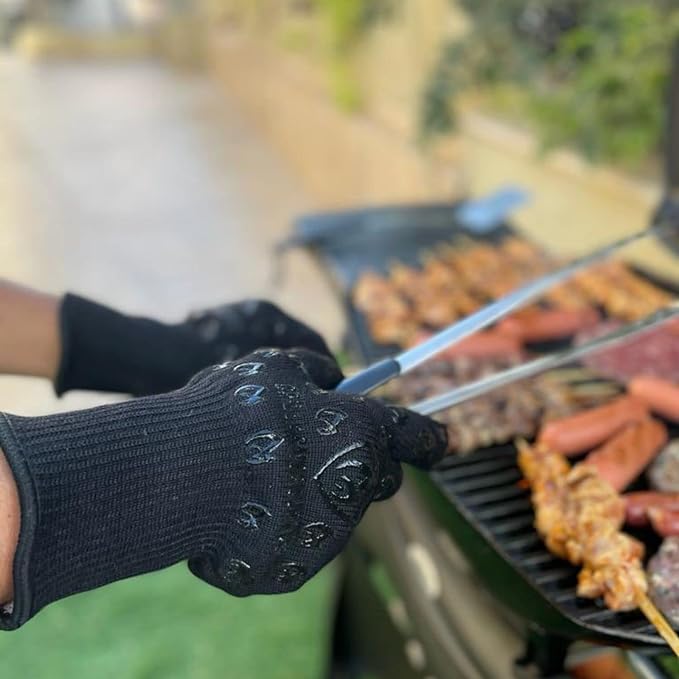 Grill Armor Oven Gloves ??932째F Heat, Fire & Cut Resistant Mitts for BBQ, Grill, Cooking, Grilling, Baking, Smoker & Fire Pit