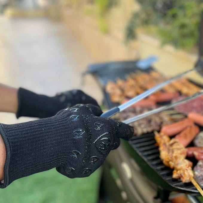 Grill Armor Oven Gloves ??932째F Heat, Fire & Cut Resistant Mitts for BBQ, Grill, Cooking, Grilling, Baking, Smoker & Fire Pit