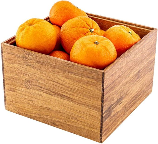 Eco Display Natural Bamboo Condiment Rack Deep Box - 7" x 7" x 4 3/4"