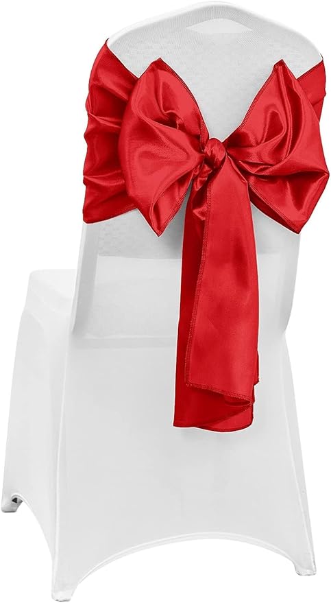 10-Pack Red Satin Table Runner 12 x 108 Inch Long Bright and Smooth Silk Fabric Table Runner for Wedding Banquet Birthday Party Decoration