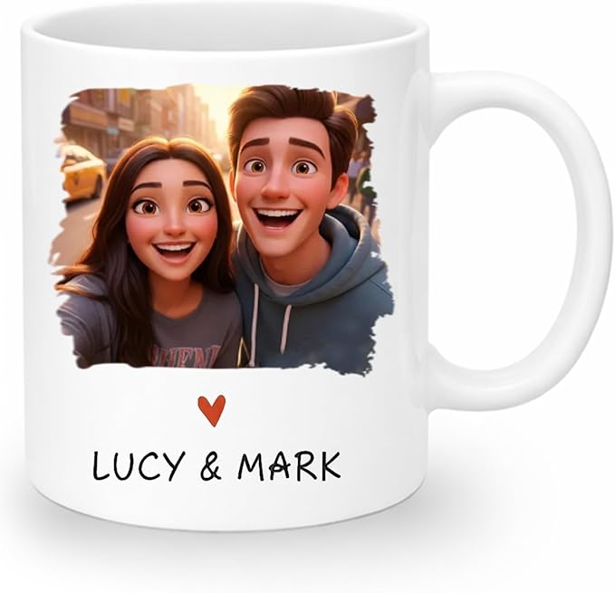 Custom Photo Coffee Mugs, Personalized Cartoon Portrait Mug From Photo, Personalized Mugs Couple With Multiple Styles Colors, Gifts Valentine Wedding Birthday Husband, Her, Him, Women 3