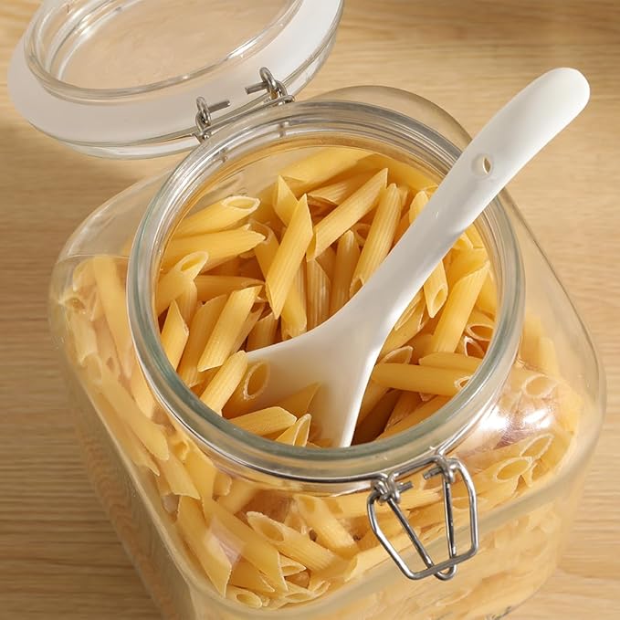 2 Pack 1 Gallon Clear Glass Jars with Airtight Screw Lid Wide Mouth Mason Jars Empty Food Containers with Airtight Screw Lid for Sauerkraut and Cookies (Glass Lid)