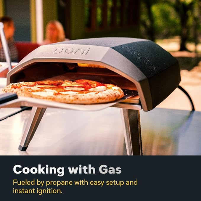 Ooni Koda 12 Gas Pizza Oven ??12" Outdoor Pizza Oven Cooks Pizza in 60 Seconds, Includes 28 mBar Regulator and Gas Hose, Propane Grill Reaches 950째F