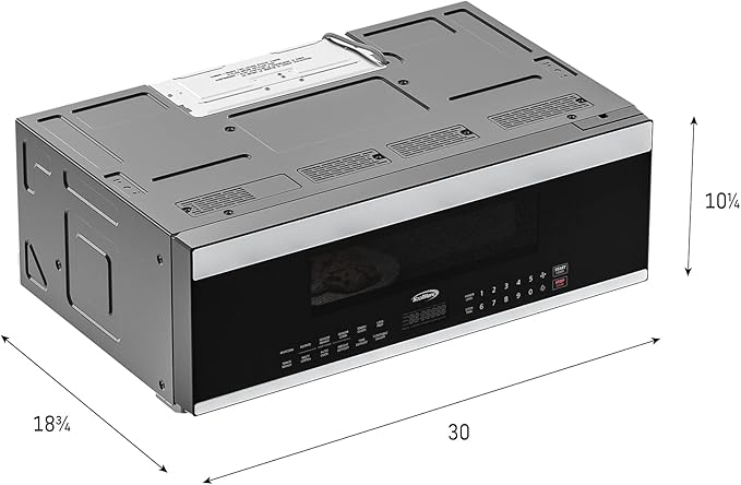 KoolMore 30 Inch Over-The-Range Low Profile Microwave, 1.2 Cu. Ft. Built-in, 10 Power Levels, 13.5??Glass Turntable, 1000-Watt Power, Advanced Air Vent, and Heat Circulation (KM-MLPOT-1SS)