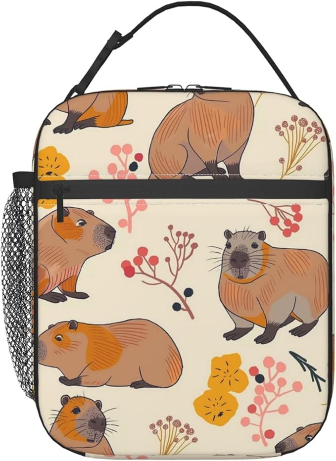 VANZEV Capybara Lunch Box for Adults Women Girls Boys Kids Cute Animal Lunch Box Insulated Cooler Reusable Lunch Bag Container Gifts for Work Office Picnic Travel School