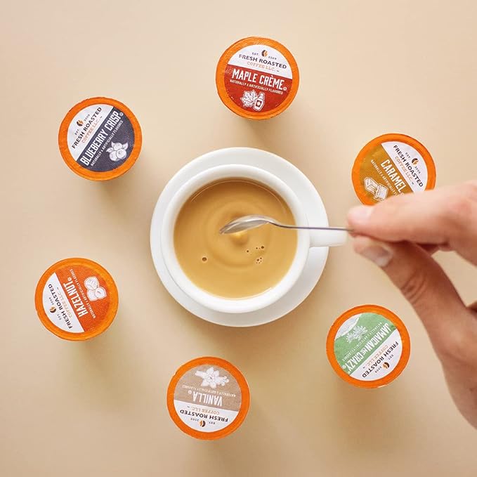 Fresh Roasted Coffee, Maple Cr챔me, Flavored Coffee Pods, 96 Count
