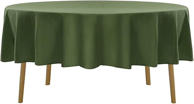 90 inch Round Tablecloth Washable Polyester Table Cloth Decorative Table Cover for Wedding Party Dining Banquet（90 inch,Willow）…