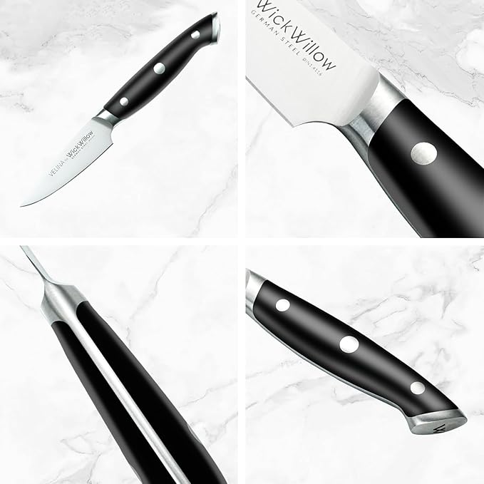 3.5" Paring Knife ??Razor Sharp German Steel DIN1.4116 ??Precision Fruit & Vegetable Knife for Peeling & Trimming ??Full Tang & Ergonomic Handle ??Gift Box ??Velina Series