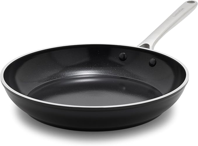 Orfeo 11??Nonstick Frying Pan, Made in Italy, Diamond Ceramic PFAS-Free Cookware, Induction Ready, Scratch Resistant, Laser-Fused Surface for Durability, Dishwasher Safe, Black