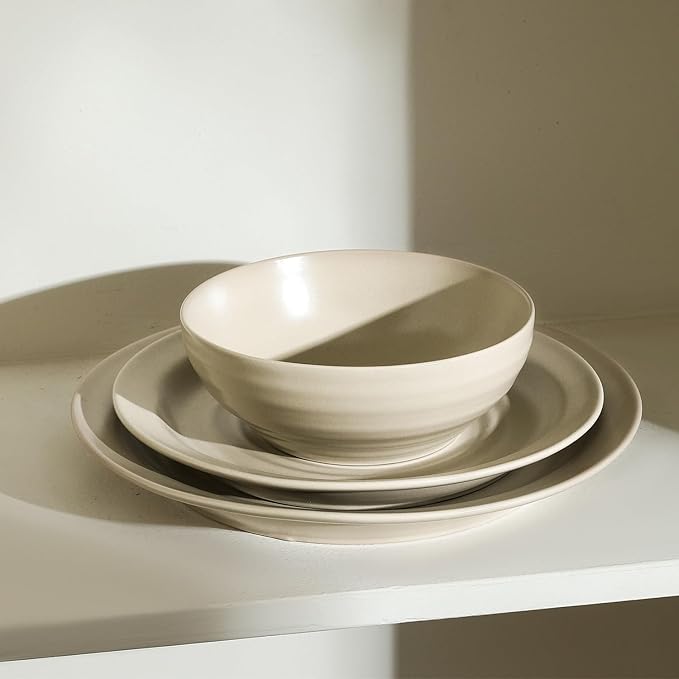 Stone Lain Orbit 24-Piece Dinnerware Set Stoneware, Beige
