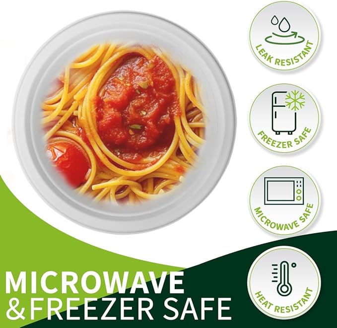 10 Inch Compostable Paper Plates?륹hite 150 Pack?? 100% Sugarcane Bagasse Large Disposable Plates, Sturdy Heavy Duty, Biodegradable Dinnerware for Party, BBQ, Picnic, Catering