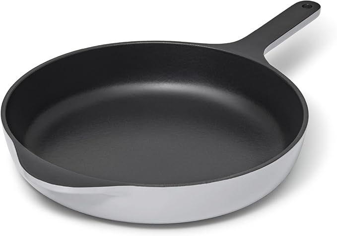 Caraway Cast Iron Skillet - 10.5??Enameled Cast Iron Pan With 3 Layer Enamel Coating - No Seasoning Required - Compatible With All Stovetops - Free From Forever Chemicals - Gray