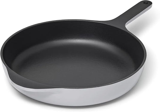 Caraway Cast Iron Skillet - 10.5??Enameled Cast Iron Pan With 3 Layer Enamel Coating - No Seasoning Required - Compatible With All Stovetops - Free From Forever Chemicals - Gray