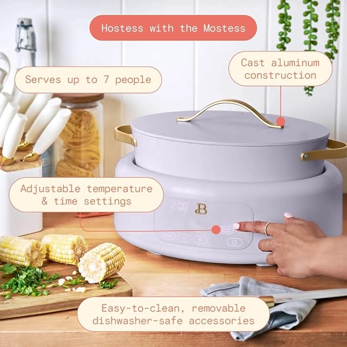 Beautiful 10-in-1 6-Qt Programmable Multi-Cooker with Oven-Safe Pot & 7 Presets ??Slow Cook, Rice, Steam, Saut챕 (lavander)