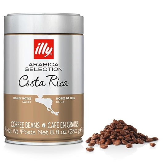 illy Whole Bean Coffee - Perfectly Roasted ??Costa Rica Medium Roast - with Notes of Honey, Vanilla & Citrus - 100% Arabica Beans - No Preservatives ??8.8 Ounce