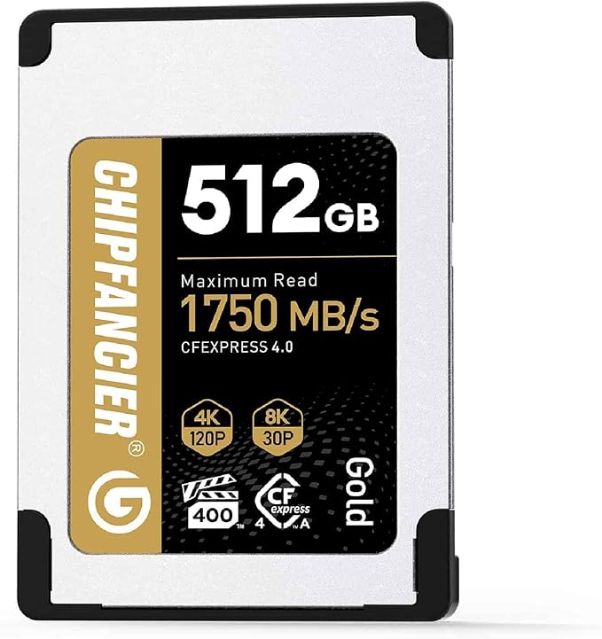 512GB CFexpress 4.0 Type A Card Up to 1750MB/s Read Speed & 1750MB/s Write Speed Type A Memory Card for RAW 4K/8K Video Recording Compatible with Sony Alpha Sony FX Cameras Gold