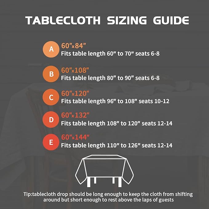 EVERLY 100% Pure Linen Rectangle Tablecloths 60x132Inches for Dining, Buffet Parties, Picnic,Events, Weddings and Restaurants, Decorative Halloween, Thanksgiving Machine Washable Tablecloths-White