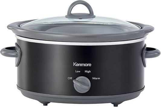 Kenmore 5 Quart Slow Cooker - Crock pot with Programmable Settings,Digital Controls, Large Capacity for Family Meals, Dishwasher-Safe Stoneware, Warm Rice & Sous Vide Stew