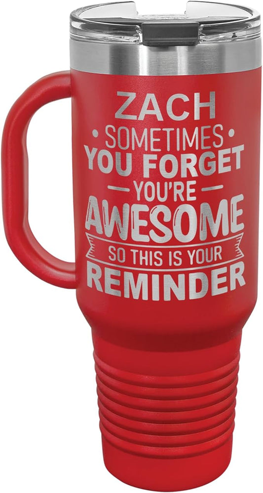 Personalized Inspirational Tumbler, Inspirational Gifts for Men Dad Father Wife Sister Women, Custom Birthday For Him Her, Customized You?셱e Awesome Tumbler, Teacher Coworker Gifts 40oz Red