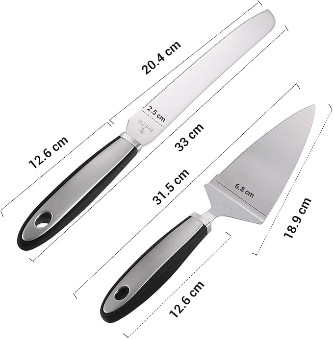 Cake Cutting Set for Wedding Cake Knife and Server Set, Cake Cutter and Pie Spatula, Cake Server and Knife Set of 2