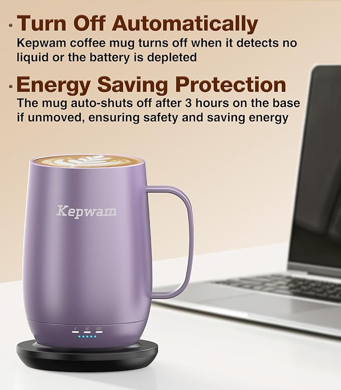 Heated Coffee Mug T2-Plus, 20oz Leading Large Capacity Self Heating Coffee Mug, Up to 8 Hrs Battery & Hot Up to 149?? Smart Coffee Mug for Women, Men