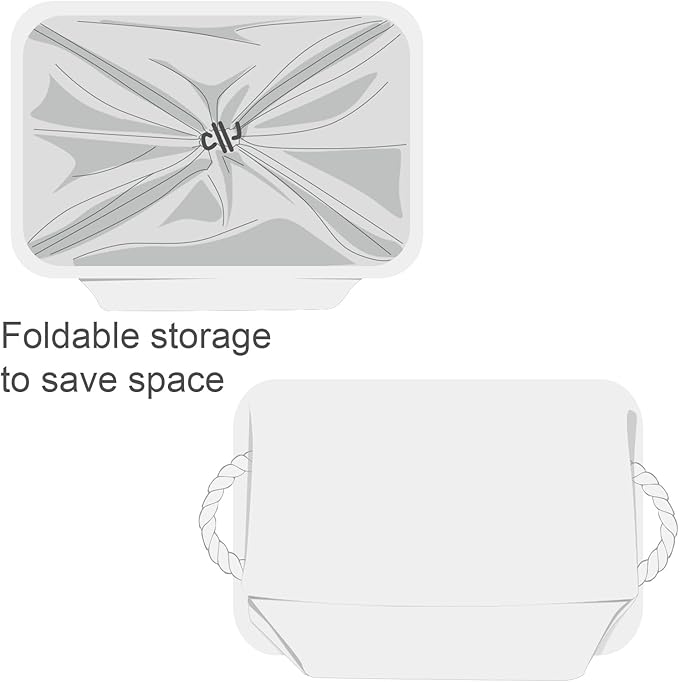 TheWarmHome Storage Basket for Gifts Empty - X Large - 3 Pack 17.7L횞13.8W횞9.8H in Collapsible Storage Bin for Shelves, Toy Box Storage for Gifts Book Laundry (White)