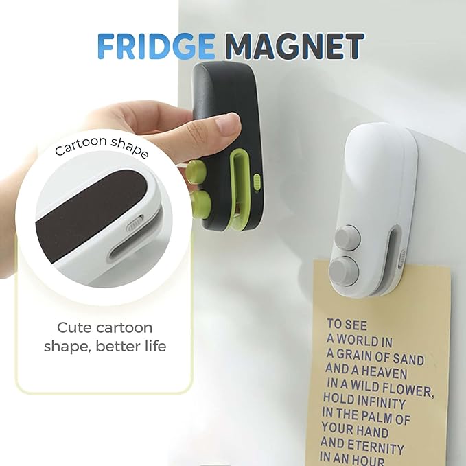 Mini Bag Sealer with Cutter and Magnet, 2026 New Portable Rechargeable Handheld Vacuum Food Sealer Bag Sealing Machine, Chip Bag Sealer for Chips Snacks Plastic Bags Fresh Storage (Black)