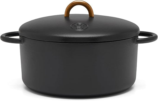 Great Jones Dutch Baby Dutch Oven with Lid (Pepper, 3.5-Quart) | Enameled Cast Iron, Round Shape | Safe for Stovetops & Ovens up to 500째F | Space-Saving & Dishwasher-Friendly | Small-Batch Cooking