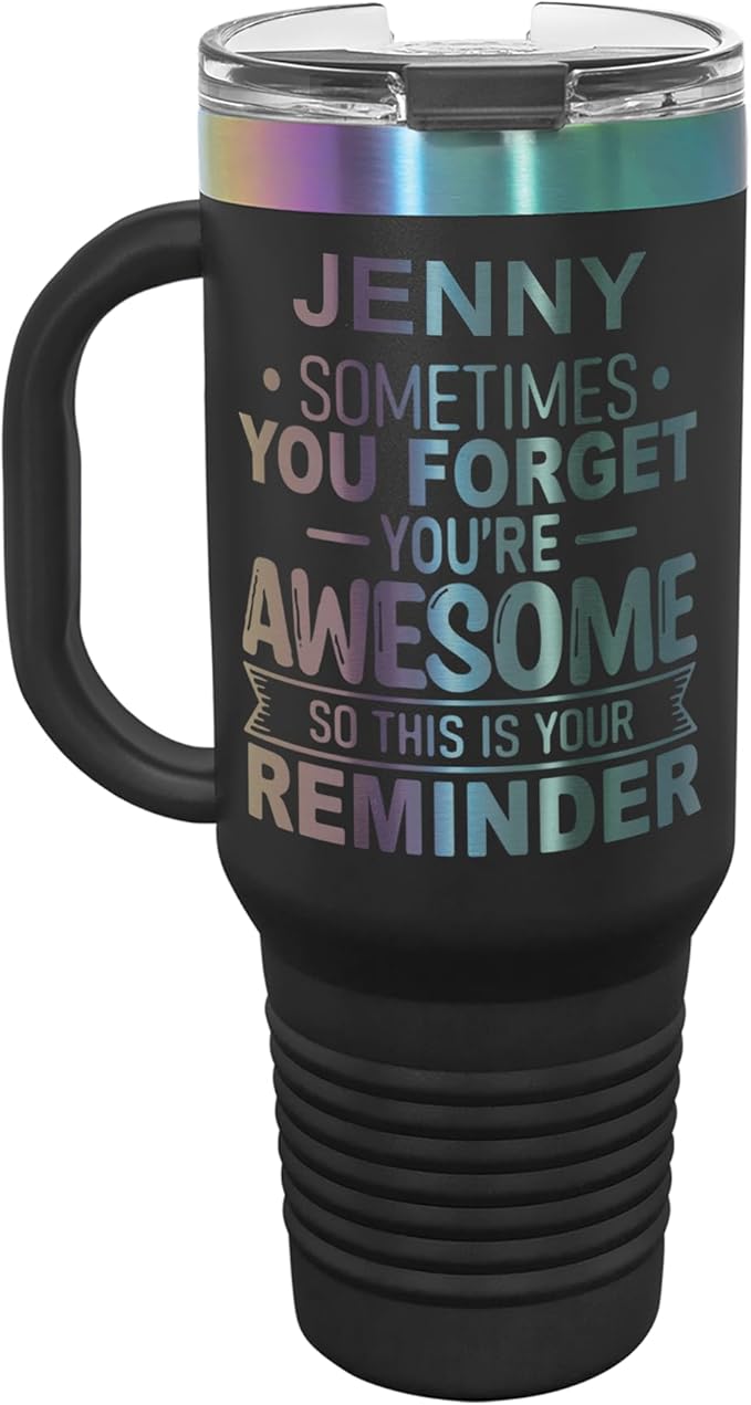 Personalized Inspirational Tumbler, Inspirational Gifts for Men Dad Father Wife Sister Women, Custom Birthday For Him Her, Customized You?셱e Awesome Tumbler, Teacher Coworker Gifts 40oz Black Prism