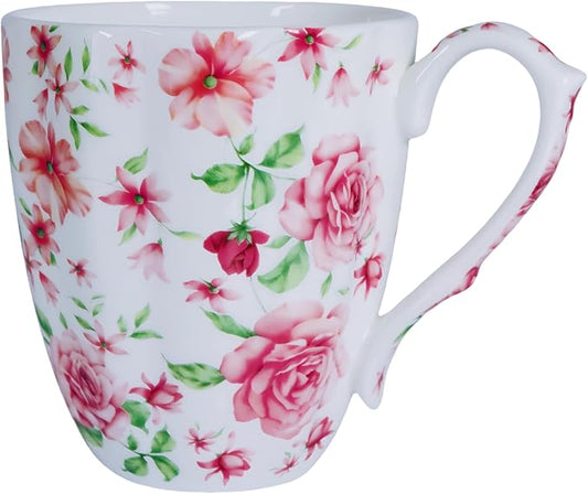 14oz Bone China Coffee Mugs for Women Floral Coffee Mug Tea Cups Novetly Coffee Cups Gift for Women Mom Friends