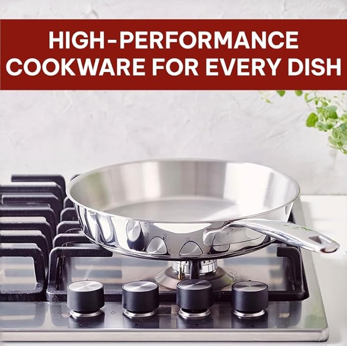 Beka Maestro 11" 5-Ply Stainless Steel Frying Pan ??Dishwasher & Oven Safe, No Hot Spots and Stay-Cool Handle