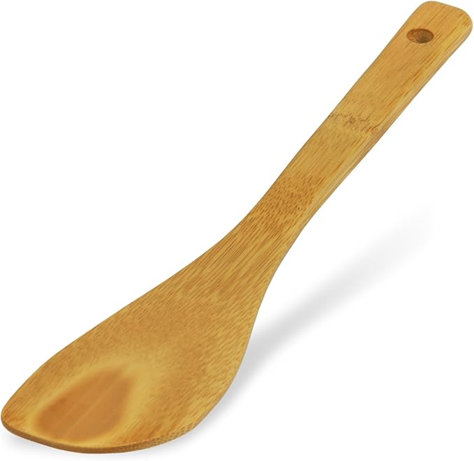 Bamboo Turner 10 in (255mm), Smoked Bamboo, Kitchen Utensils, Lightweight Flipper, Susutake, Made in Japan