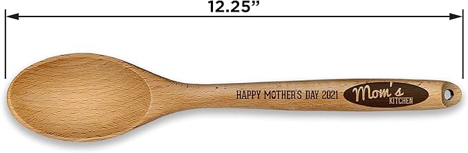 Personalized Engraved Wooden Spoon ??Custom Name & Kitchen Script | Solid Beech Wood Cooking & Baking Gift