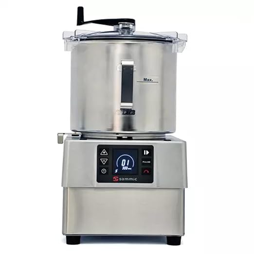 Sammic KE-8V (1050855) Food Processor Emulsifier, 8.5 Qt (8 L) Stainless Steel Bowl, Variable 10-Speed 300-3000 RPM, Reverse Function, Digital Control, Cut and Mix Scraper, 3 HP, Countertop Electric