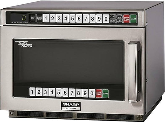 Sharp R-CD2200M Commercial Microwave Oven, TwinTouch Heavy Duty with Dual TouchPads, 2200 Watt, 0.75 Cubic-Foot Capacity, Stainless Steel
