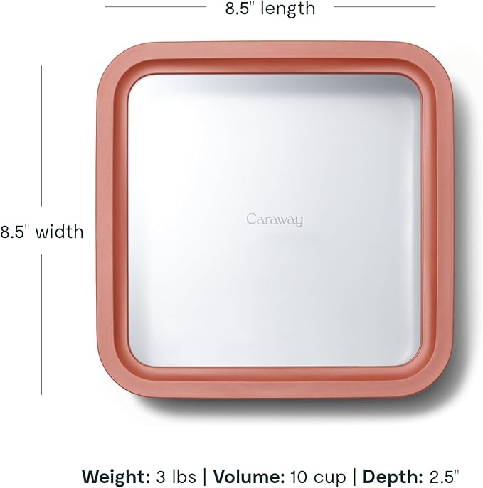 Caraway 6pc Glass Food Storage Set ??10 Cup Food Containers (6) - Ceramic Coated - Non Toxic, Non Stick with Lids - Microwave Safe - Perracotta