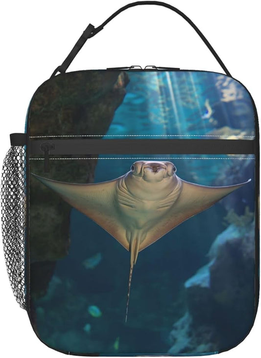 VANZEV Insulated Lunch Box for Women Men, Stingray Ocean Lunch Box Reusable Portable Lunch Bag Cooler Tote Waterproof Lunch Container for Office Picnic Work Travel Hiking