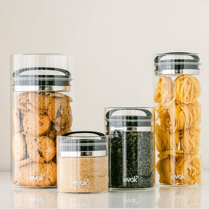 Prepara Evak Compact Glass Food Storage, Small, Black