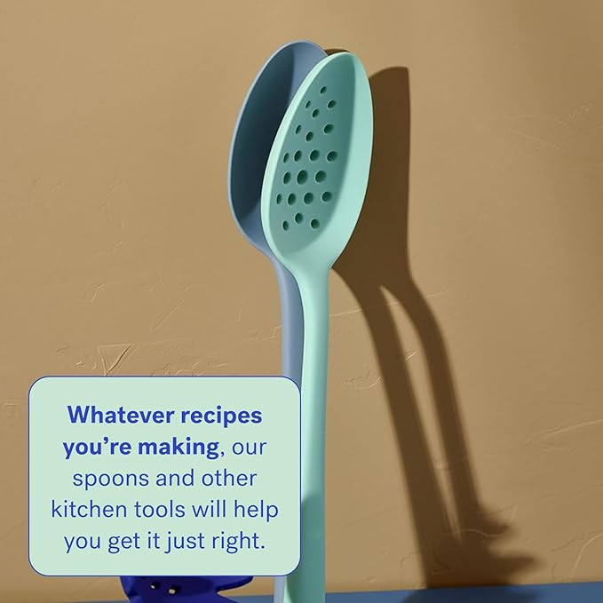 GIR: Get It Right Silicone Slotted Spoon - 13.5" Black Unibody - Perforated Strainer & Skimmer - Heat Resistant to 425째F - Dishwasher-Friendly - Easy-Clean Cooking Spoons for Nonstick Cookware