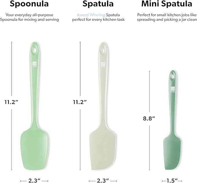 di Oro Living Silicone Spatula Set - Rubber Kitchen Spatulas for Baking, Cooking, & Mixing - 600째F Heat-Resistant & BPA Free Silicone Scraper Spatulas for Nonstick Cookware - Dishwasher Safe (Pastel)